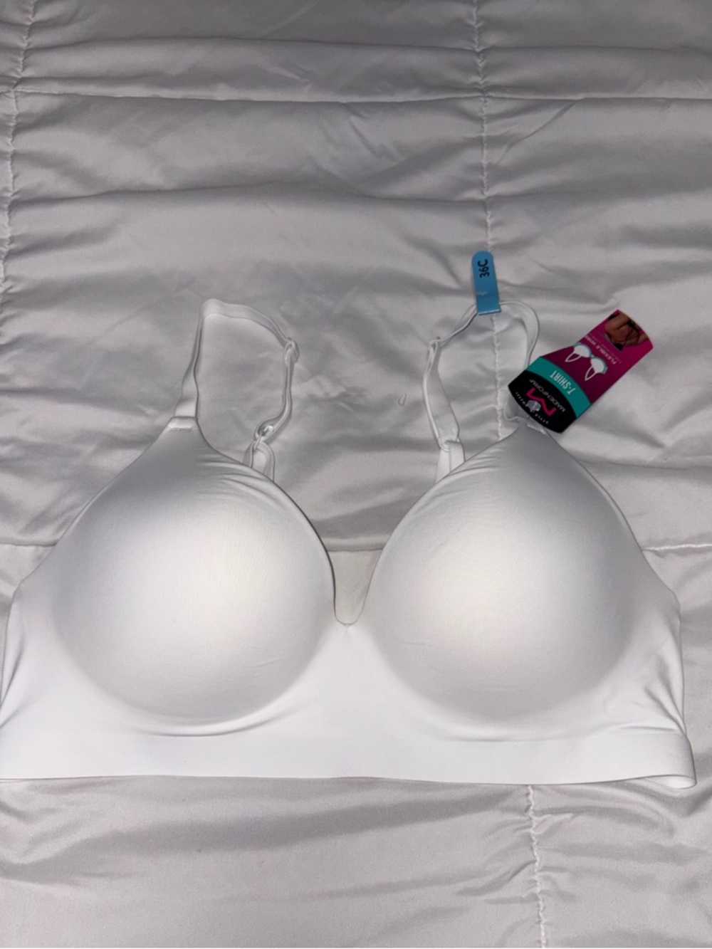 NWT Maidenform Womens T Shirt Bra Soft Full Coverage Underwire 36C White